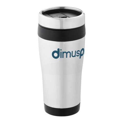 Mug isotherme Elwood Standard | Argent-Noir | sans marquage | non disponible | non disponible