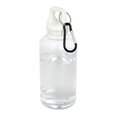 Bouteille d&#039;eau Oregon de 400 ml en aluminium recyclé certifié RCS avec mousqueton Standard | blanc | sans marquage | non disponible | non disponible