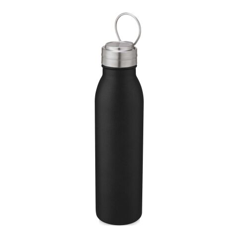 Bouteille d'eau Harper de 700&nbsp;ml en acier inoxydable certifié RCS avec boucle métallique Noir