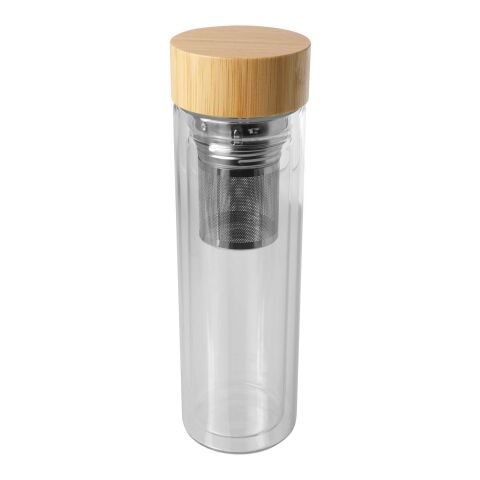 Bouteille à infusion Bailey en verre borosilicate de 400 ml avec couvercle en bambou Standard | Blanc | sans marquage | non disponible | non disponible