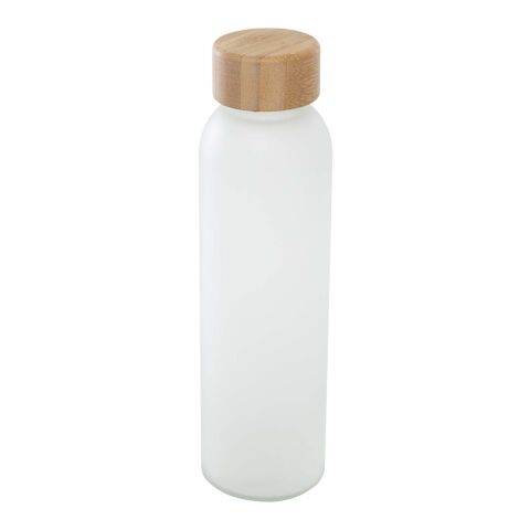 Bouteille en verre sodocalcique mat Lume de 500 ml avec couvercle en bambou Standard | blanc | sans marquage | non disponible | non disponible