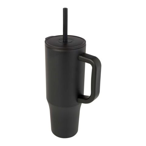 Gobelet isotherme Brady 900&nbsp;ml certifié RCS avec paille en silicone noir