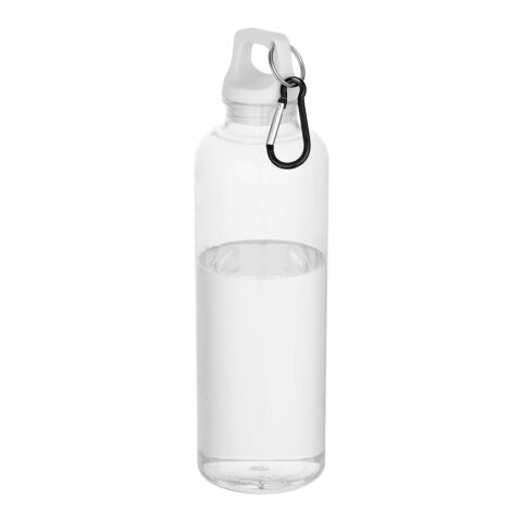 Bouteille d’eau Oregon de 750&nbsp;ml en plastique recyclé certifié RCS avec mousqueton Standard | Blanc | sans marquage | non disponible | non disponible