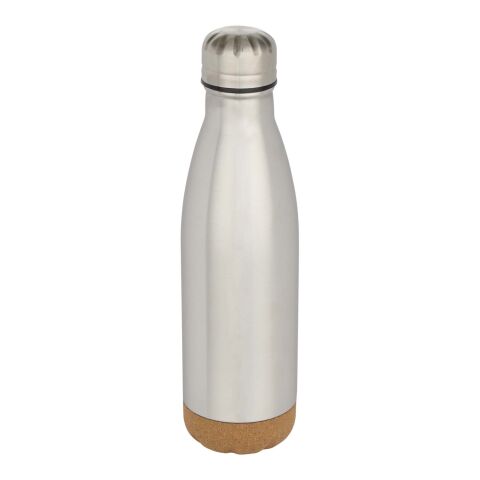 Bouteille d’eau Cove de 500&nbsp;ml en acier inoxydable isolée sous vide et à double paroi avec détails en liège Standard | Argent | sans marquage | non disponible | non disponible