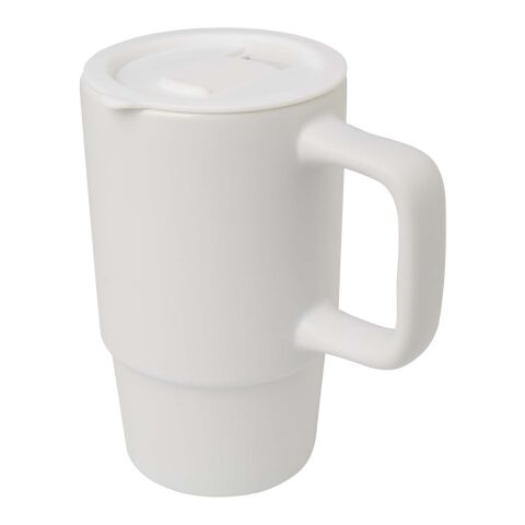 Mug Carter en céramique de 450 ml avec couvercle en plastique Standard | Blanc | sans marquage | non disponible | non disponible
