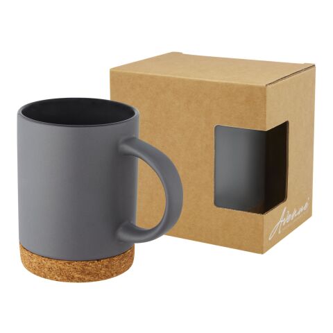 Tasse Neiva de 425 ml en céramique avec base en liège Standard | Gris | sans marquage | non disponible | non disponible