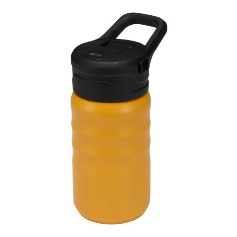 Gourde de sport Knox 350 ml en acier inoxydable à double paroi recyclé RCS avec paille rabattable Jaune