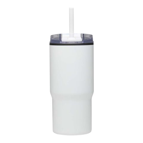 Gobelet isotherme à double paroi Westin 540 ml en RCS recyclé, avec paille blanc