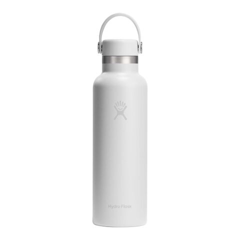 Gourde isotherme en acier inoxydable Hydro Flask à goulot standard, 621 ml, avec bouchon à paille Blanc