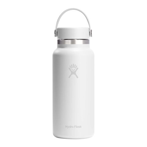 Gourde isotherme en acier inoxydable Hydro Flask à large goulot, 946 ml Blanc
