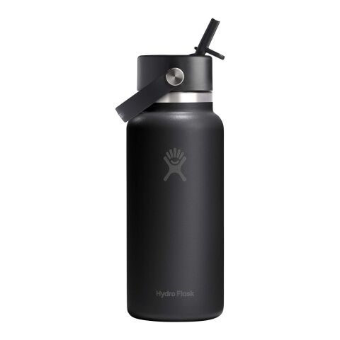 Gourde isotherme en acier inoxydable Hydro Flask à large goulot, d'une contenance de 946 ml, avec bouchon à paille Blanc