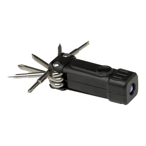 Jeu de tournevis Octo 8-en-1 RCS en plastique recyclé avec torche Noir