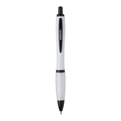 Stylo bille Nash en plastique recyclé avec garnitures noires (encre noire) Standard | Blanc | sans marquage | non disponible | non disponible