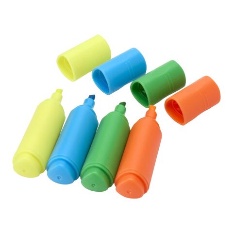 Mini-coffret de surligneurs en plastique recyclé Blanc