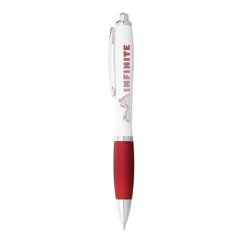 Stylo à bille Nash Standard | Blanc-Rouge | sans marquage | non disponible | non disponible