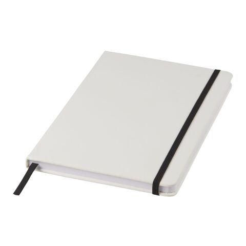 Carnet de notes Spectrum blanc avec élastique coloré A5 - pages lignées Standard | Blanc-Noir | sans marquage | non disponible | non disponible | non disponible