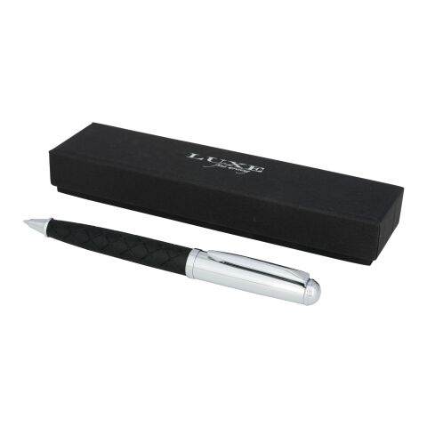 Stylo bille en cuir Standard | Noir-Argent | sans marquage | non disponible | non disponible