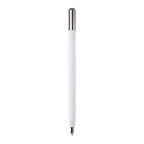 Stylo à bille à mécanisme rotatif SMART en aluminium recyclé (encre noire) blanc