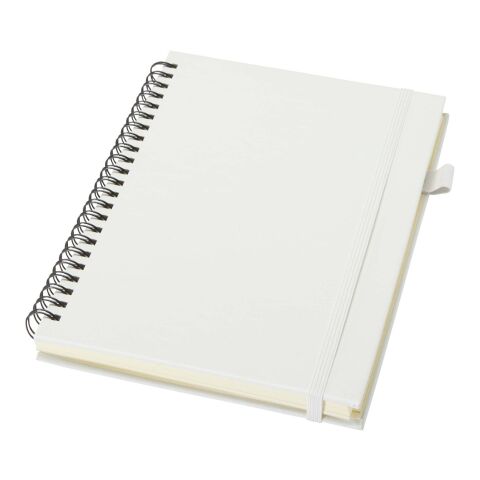 Cahier à spirales Liss A5 à couverture rigide en plastique recyclé blanc