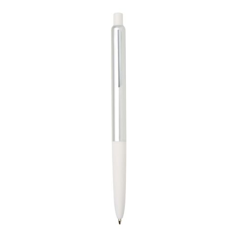 Stylo à bille Soffit en aluminium recyclé, à mécanisme à clic et anodisé (encre bleue) blanc