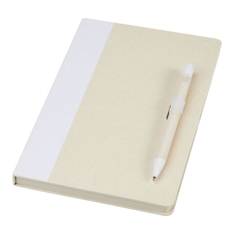 Ensemble carnet de notes format A5 et stylo bille Dairy Dream Standard | Blanc | sans marquage | non disponible | non disponible