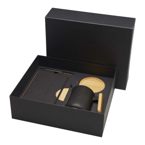 Coffret cadeau Laura avec carnet à couverture rigide A5 et stylo bille Standard | noir | sans marquage | non disponible | non disponible | non disponible