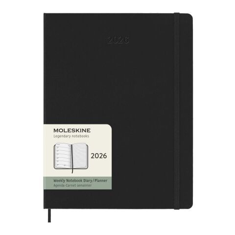 Agenda XL hebdomadaire 12 mois Moleskine à couverture rigide Standard | Noir | sans marquage | non disponible | non disponible
