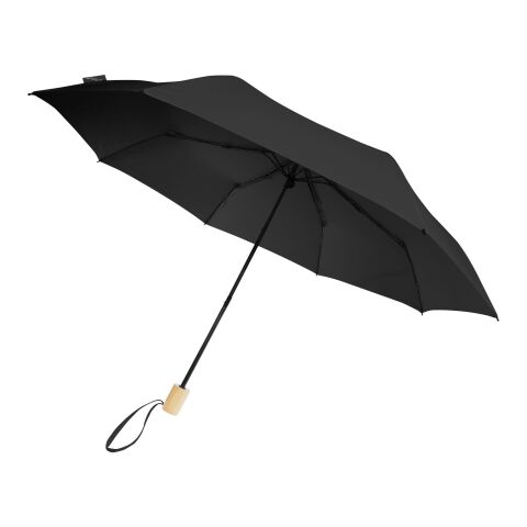 Parapluie 21&quot; pliable windproof en PET recyclé Birgit Standard | Noir | sans marquage | non disponible | non disponible | non disponible