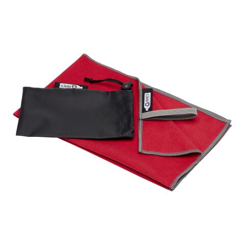 Serviette Pieter certifiée GRS ultra-légère et à séchage rapide 30 x 50 cm Standard | Rouge | sans marquage | non disponible | non disponible | non disponible