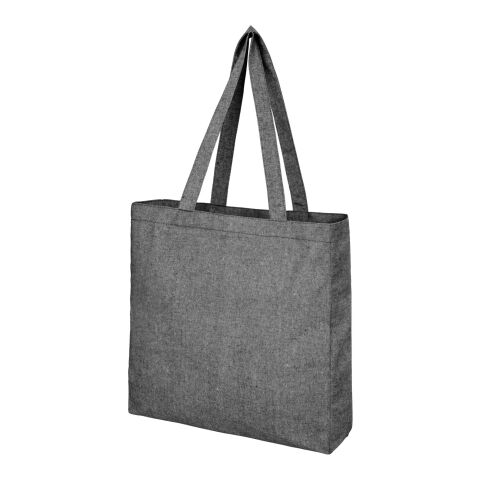 Sac shopping Pheebs en coton recyclé 210 gr/m2 Standard | Noir chiné | sans marquage | non disponible | non disponible | non disponible