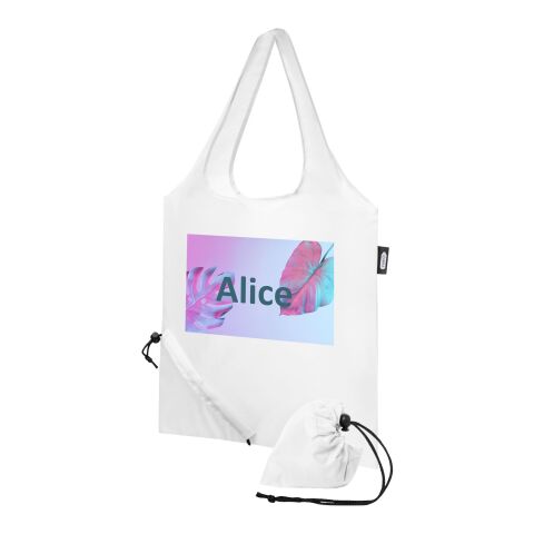 Sac shopping pliable Sabia en PET recyclé Standard | blanc | sans marquage | non disponible | non disponible | non disponible
