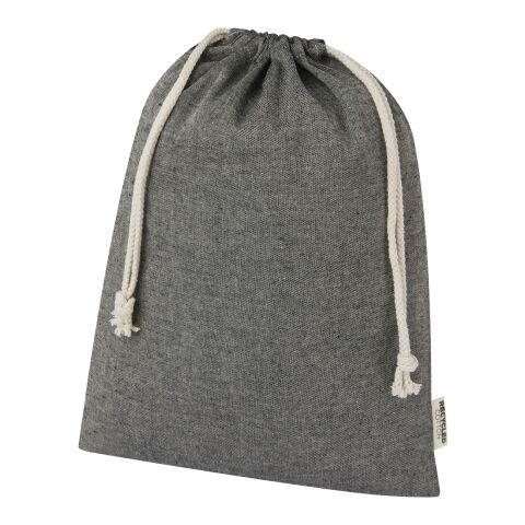 Grand sac cadeau Pheebs en coton recyclé GRS 150 g/m² de 4 L Standard | Noir chiné | sans marquage | non disponible | non disponible | non disponible
