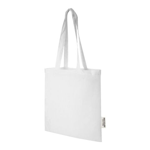 Sac shopping Madras en coton recyclé de 140 g/m2 de 7 L Standard | Blanc | sans marquage | non disponible | non disponible | non disponible