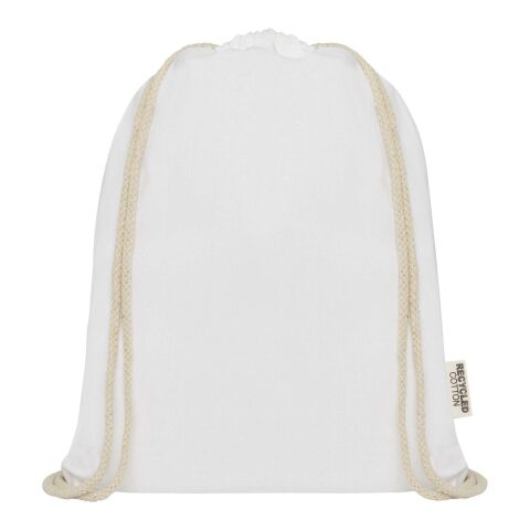 Sac avec cordon Oregon en coton recyclé 140 g/m² certifié GRS Standard | blanc | sans marquage | non disponible | non disponible | non disponible