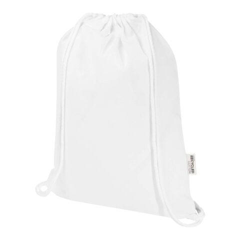 Sac de 5 L avec cordon Oregon Blend en coton recyclé 140 g/m² certifié GRS Standard | blanc | sans marquage | non disponible | non disponible | non disponible
