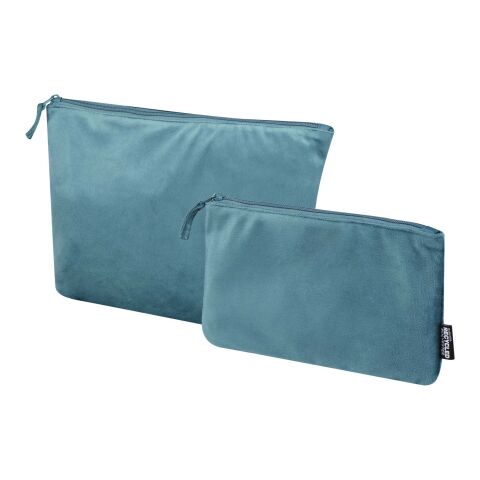 Set de trousses de toilette en velvet gomme recyclées GRS Swift Deep Sea Green