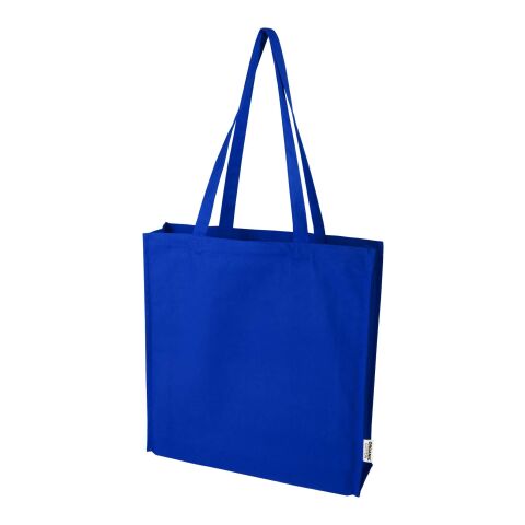 Sac shopping à soufflets Odisha bio OCS 180&nbsp;g/m2 de 14&nbsp;L Standard | Bleu royal | sans marquage | non disponible | non disponible | non disponible