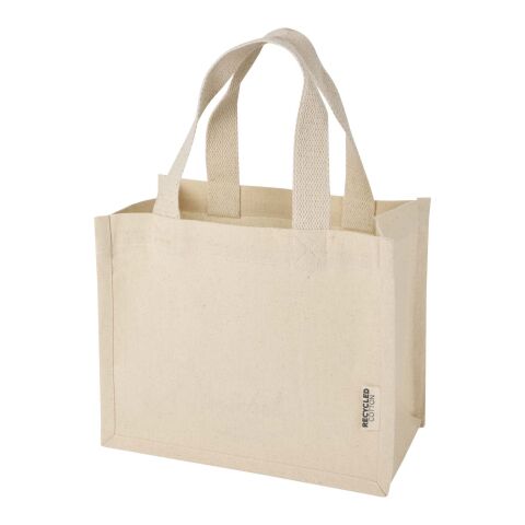 Mini sac shopping Odessa à soufflet en coton recyclé de 9 L et 220 g/m² certifié GRS Standard | Naturel | sans marquage | non disponible | non disponible | non disponible