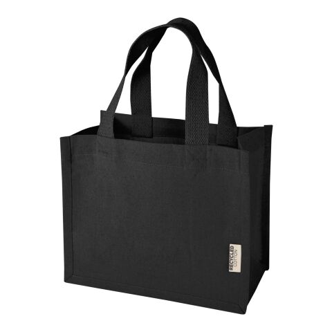 Mini sac shopping Odessa à soufflet en coton recyclé de 9&nbsp;L et 220&nbsp;g/m² certifié GRS Standard | Noir | sans marquage | non disponible | non disponible | non disponible