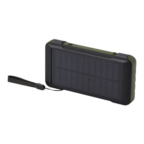 Batterie de secours Soldy solaire à dynamo en plastique recyclé RCS de 10 000 mAh Standard | Vert militaire | sans marquage | non disponible | non disponible