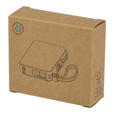 Batterie externe Acrux de 10 000 mAh et 35 W pour tablette avec câble Type-C intégré - fabriquée en plastique recyclé Standard | Blanc | sans marquage | non disponible | non disponible