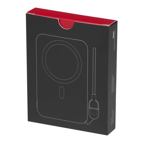 Batterie externe magnétique SMART de 5 000 mAh en plastique recyclé avec cordon noir