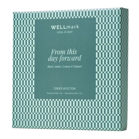Coffret cadeau Wellmark Tender Affection comprenant un vaporisateur d'ambiance de 50 ml et un diffuseur de 50 ml Green flash