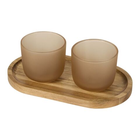 Plateau de service en bois et tasses en verre Male Standard | Oatmeal | sans marquage | non disponible | non disponible
