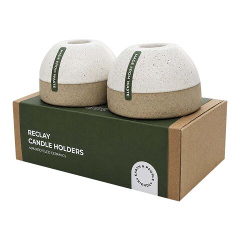 Lot de bougeoirs « ReClay » d'Originalhome blanc