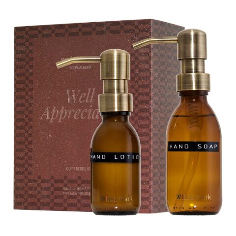 Coffret cadeau de soins pour les mains Quiet Rebellion de Wellmark Marron