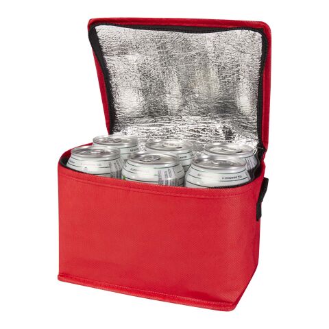Sac isotherme Spectrum non tissé recyclé GRS de 4L pour 6&nbsp;canettes Standard | Rouge | sans marquage | non disponible | non disponible