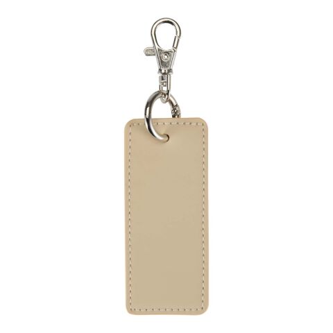 Porte-clés rectangulaire à breloques en matériaux recyclés certifié GRS Resi Plus Standard | Oatmeal | sans marquage | non disponible | non disponible