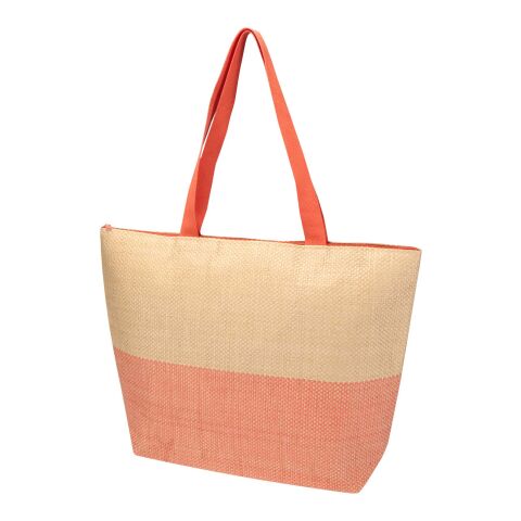 Grand sac fourre-tout en papier paille Rhythm avec fermeture à glissière, 21 L Brick