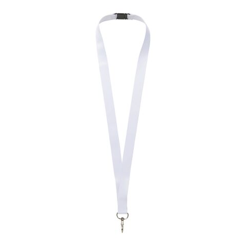 Lanyard Addie en PET recyclé sublimation Noir-Blanc | 10mm | Sublimation | all over, front | 10 mm x 900 mm